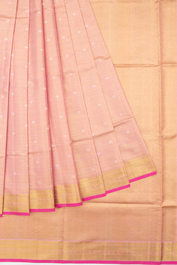 Peach Kanchipuram Tissue Silk Saree