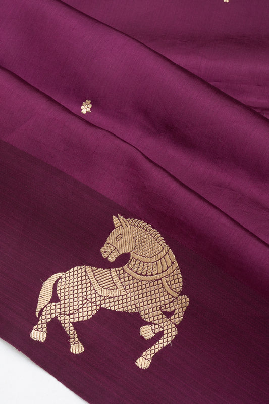 Purple Banaras Katan Saree