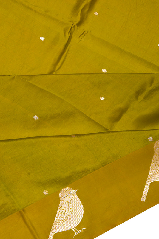 Mehendi Green Banaras Katan Silk Saree