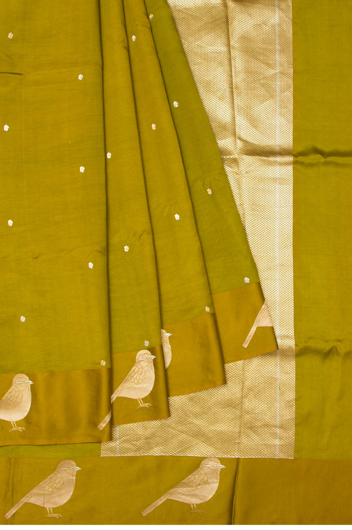 Mehendi Green Banaras Katan Silk Saree