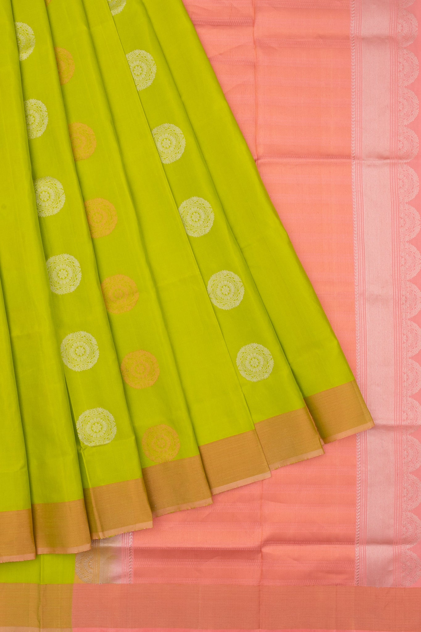 Parrot Green Soft Silk Saree