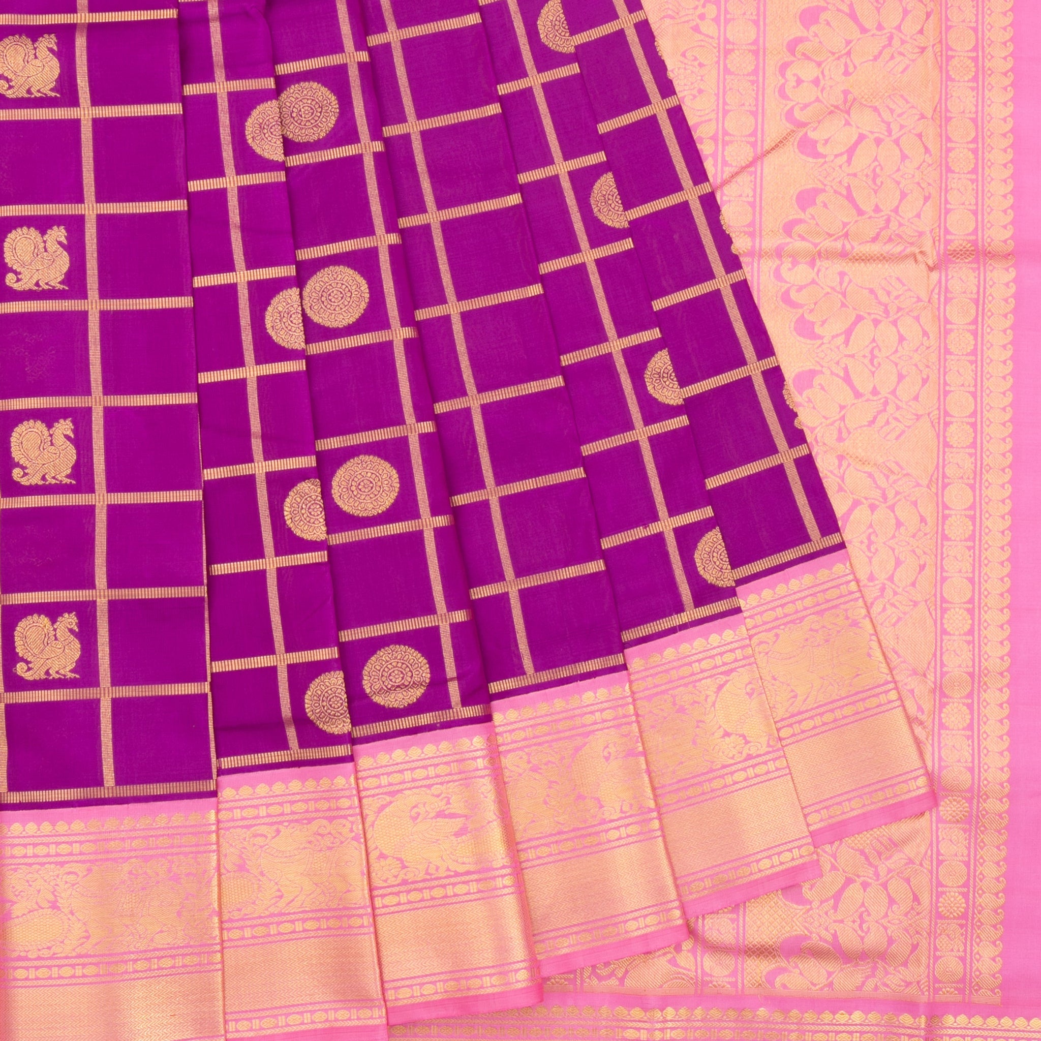 Purple Kanchipuram Silk Saree