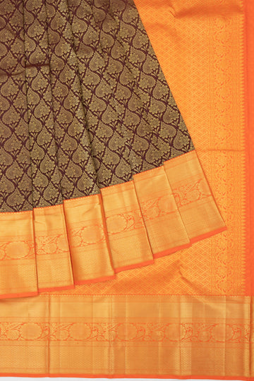 Brown Kanchipuram Silk Saree