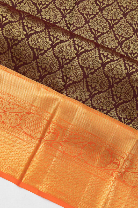 Brown Kanchipuram Silk Saree