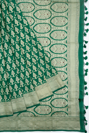 Green Chiniya Silk Saree