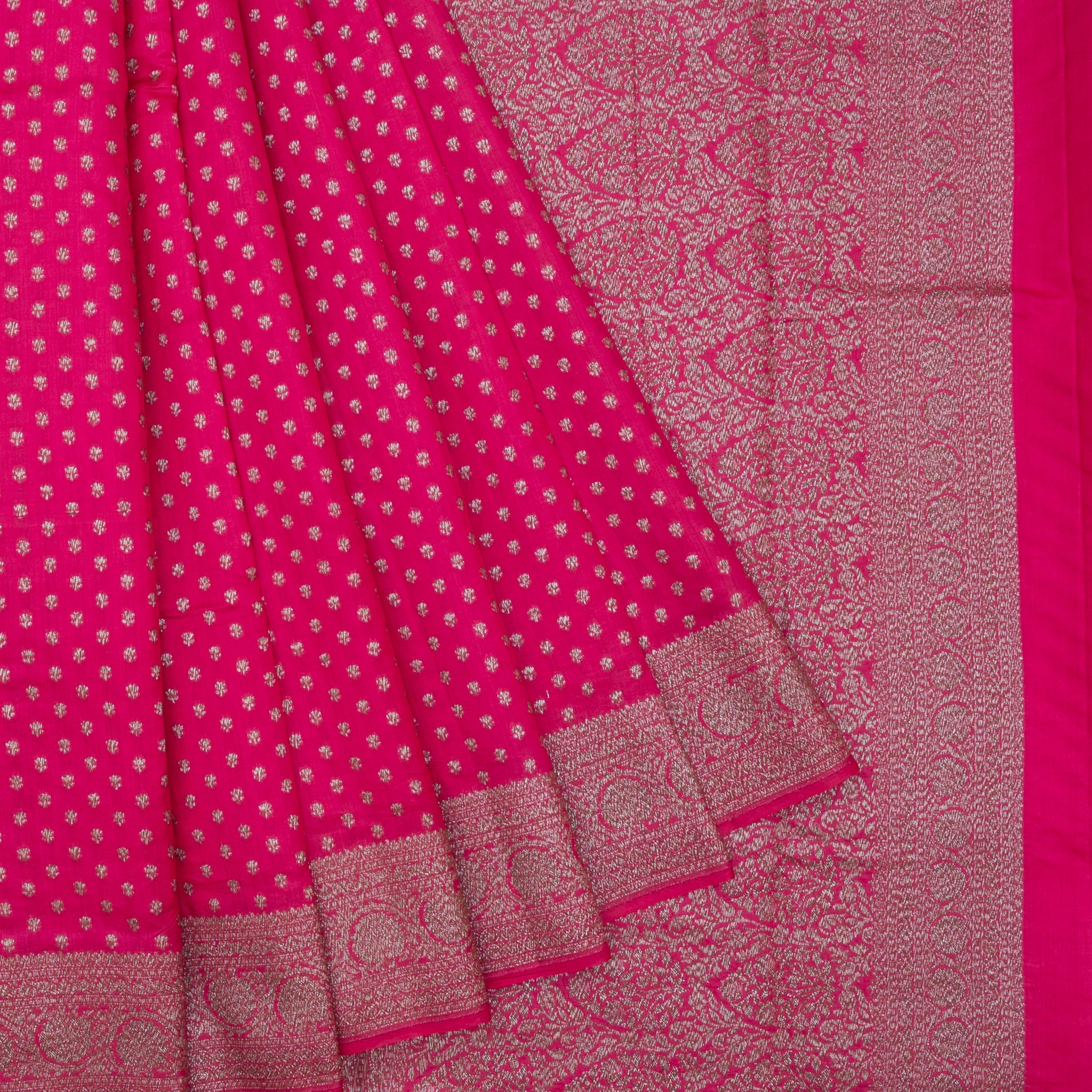 Pink Chiniya Silk Saree