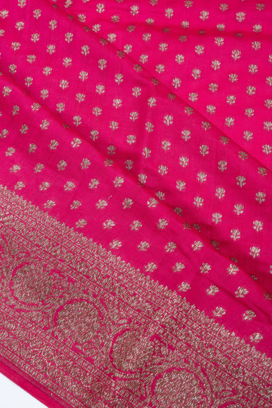 Pink Chiniya Silk Saree