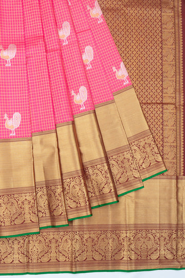 Pink Kanchipuram Silk Saree