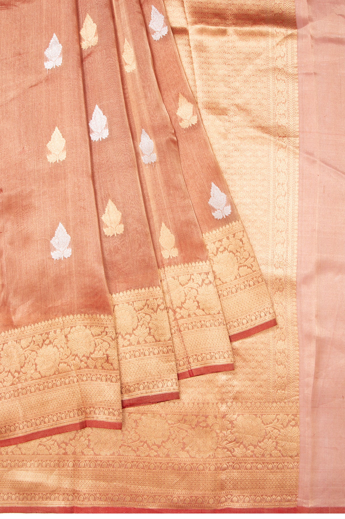 Orange Banaras Tissue Silk Saree