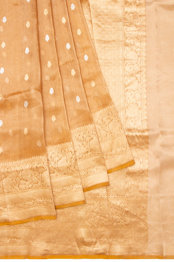 Mustard Banaras Tissue Silk Saree