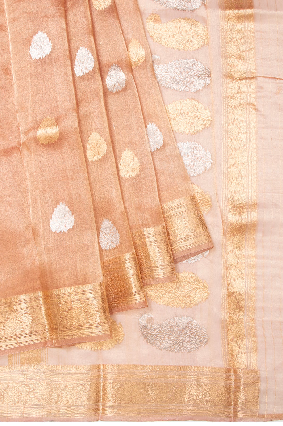 Onion pink Banaras Tissue Silk Saree