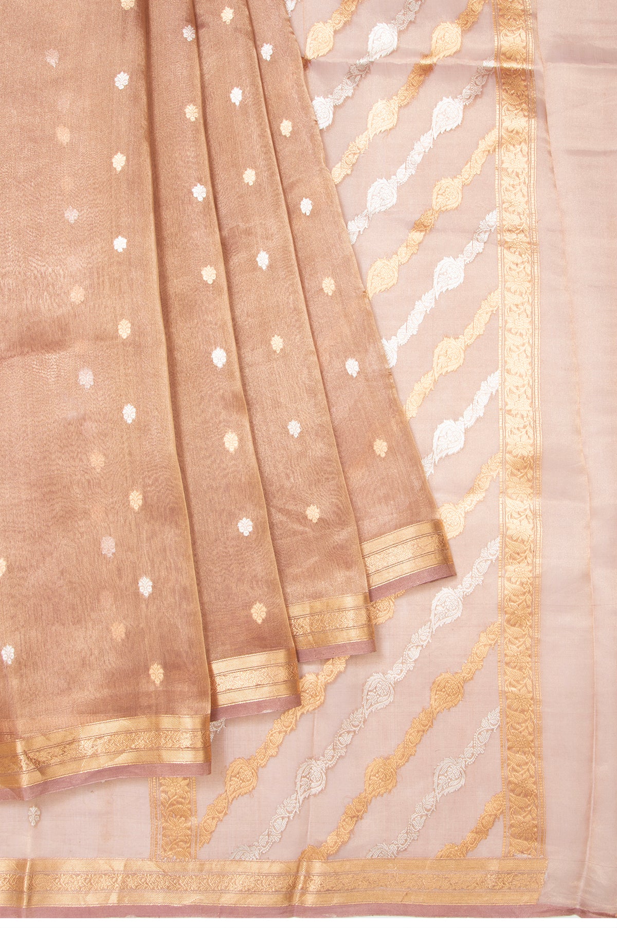 Onion pink Banaras Tissue Silk Saree