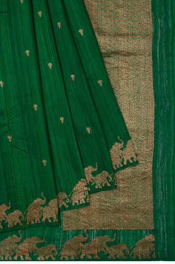 Green Tussar Silk Saree