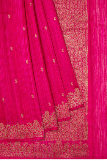 Pink Tussar Silk Saree with Box Butta Pallu