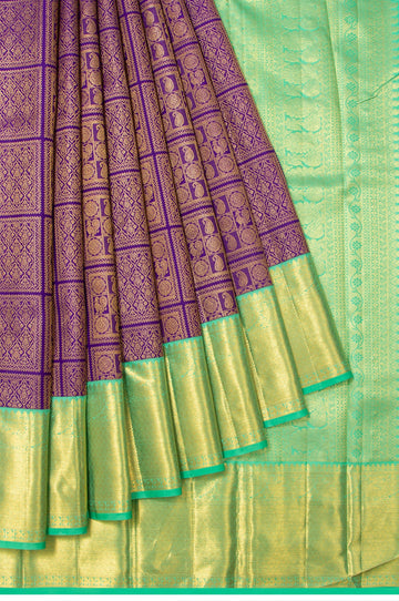 Violet Kanchipuram Silk Saree