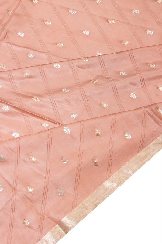 Peach Mashru Silk Saree