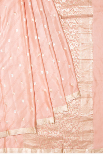 Peach Mashru Silk Saree