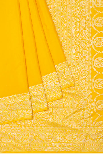 Yellow Banaras Georgette Saree