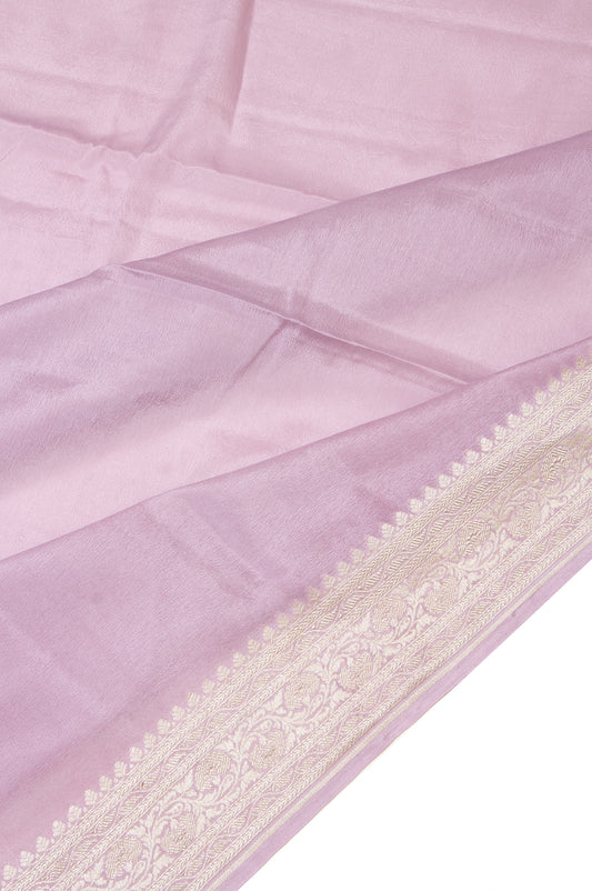 Lavender Banaras Georgette Saree