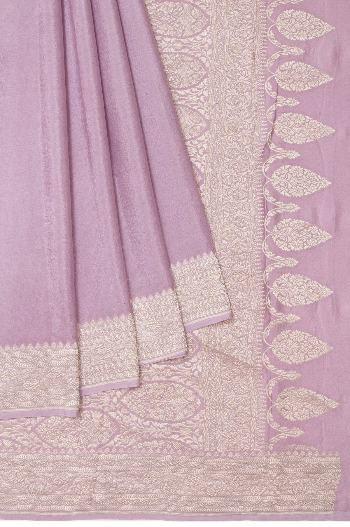 Lavender Banaras Georgette Saree