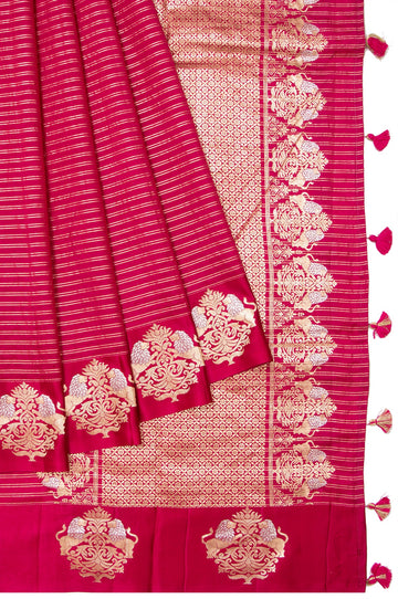 Pink Banaras Katan Silk Saree