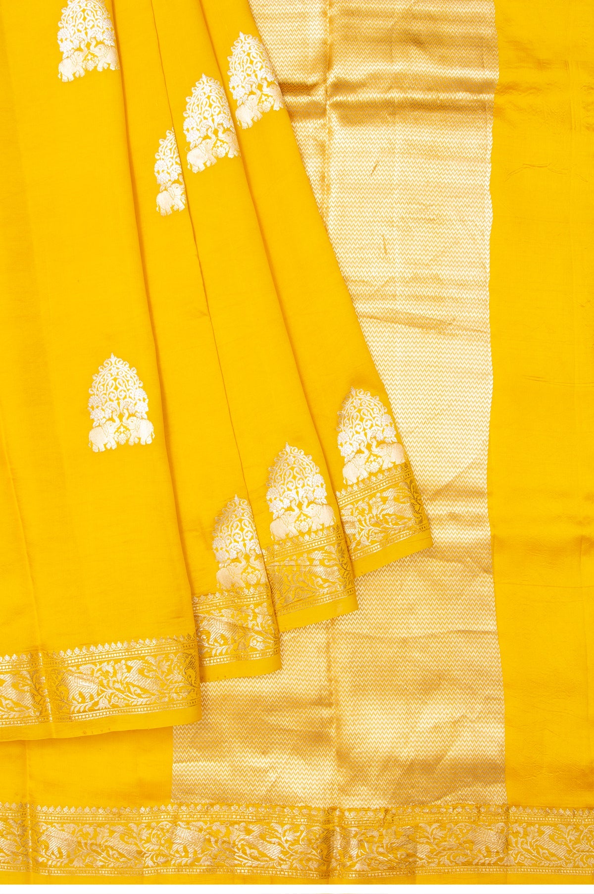 Yellow Banaras Katan Silk Saree