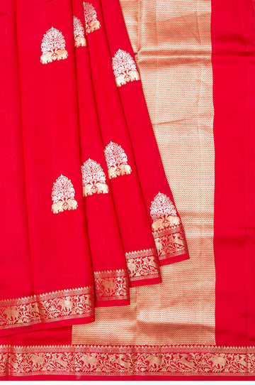 Red Banaras Katan Silk Saree