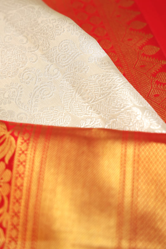 Cream Kanchipuram Silk Saree