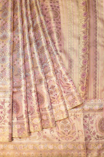 Pink Kanchipuram Tissue Silk Saree with Bird Motifs
