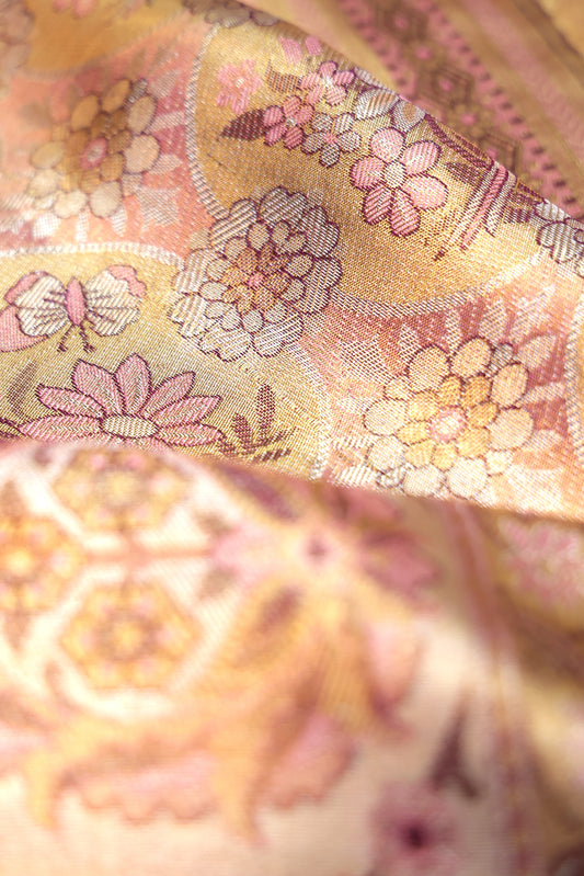 Pink Kanchipuram Tissue Silk Saree with Bird Motifs