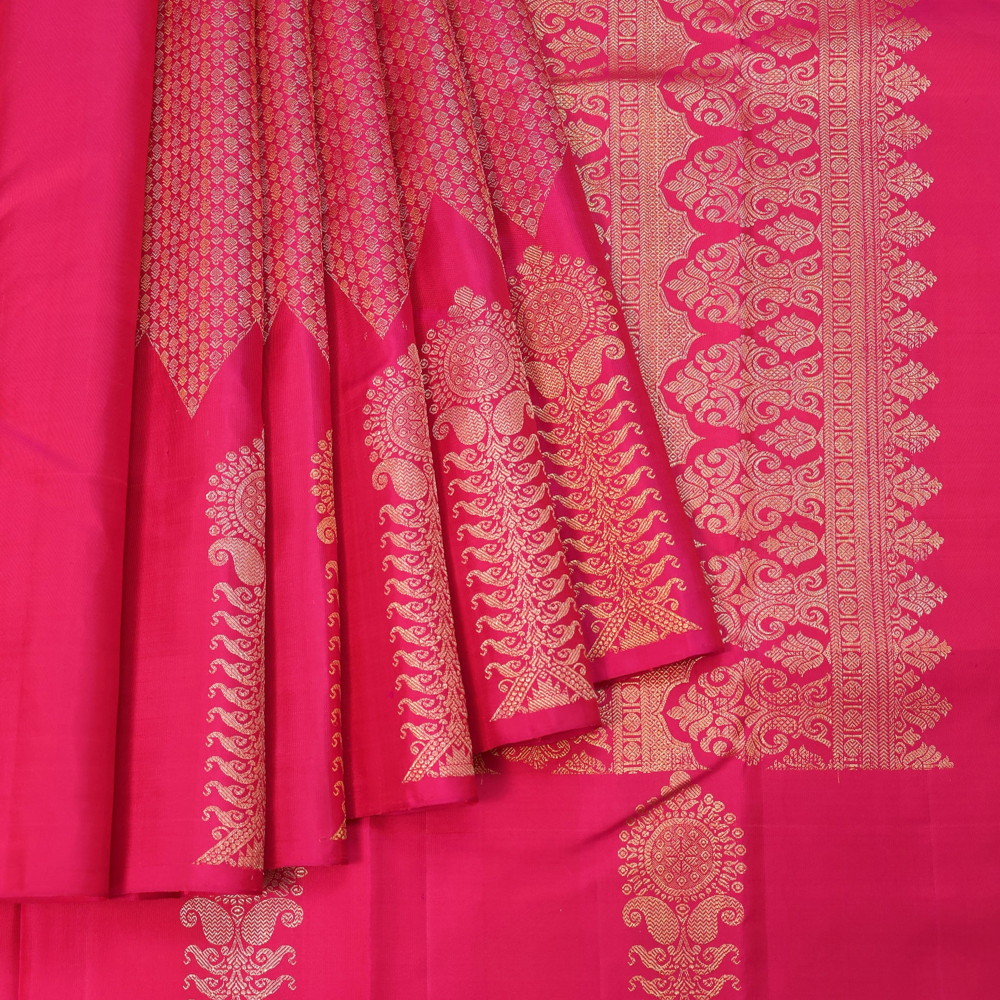 Pink Kanchipuram Silk Saree with Brocade Design