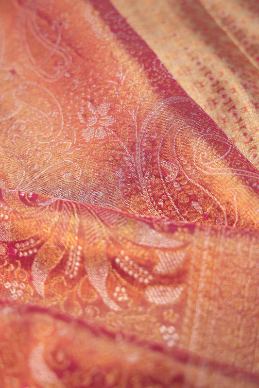 Pink Kanchipuram Tissue Silk Saree with Mango Buttas