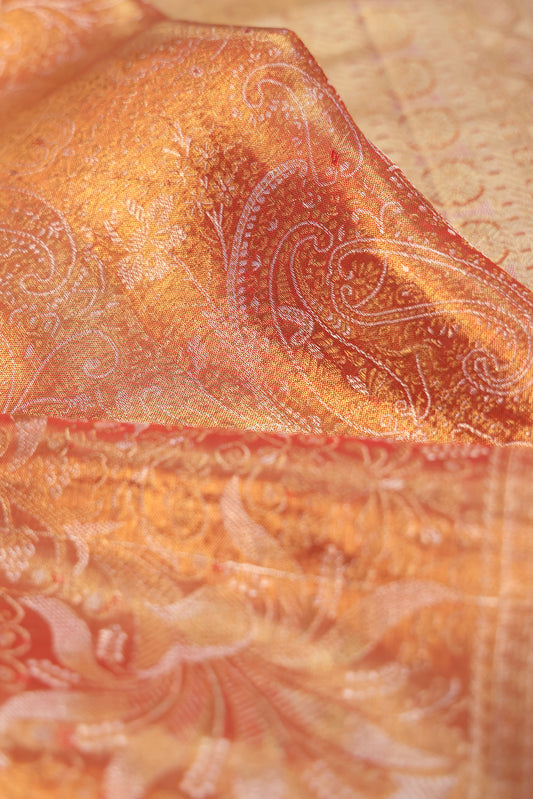 Elegant Red Kanchipuram Tissue Silk Saree