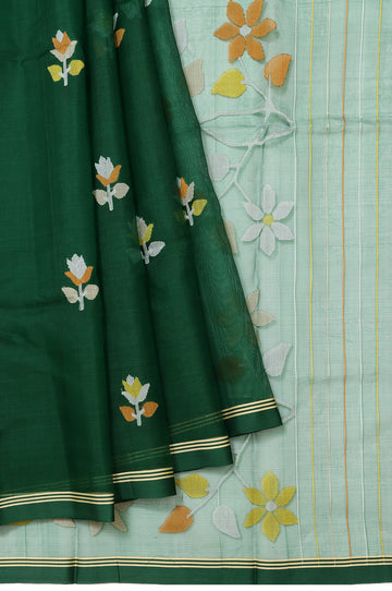 Green Bengal Jamadani Saree