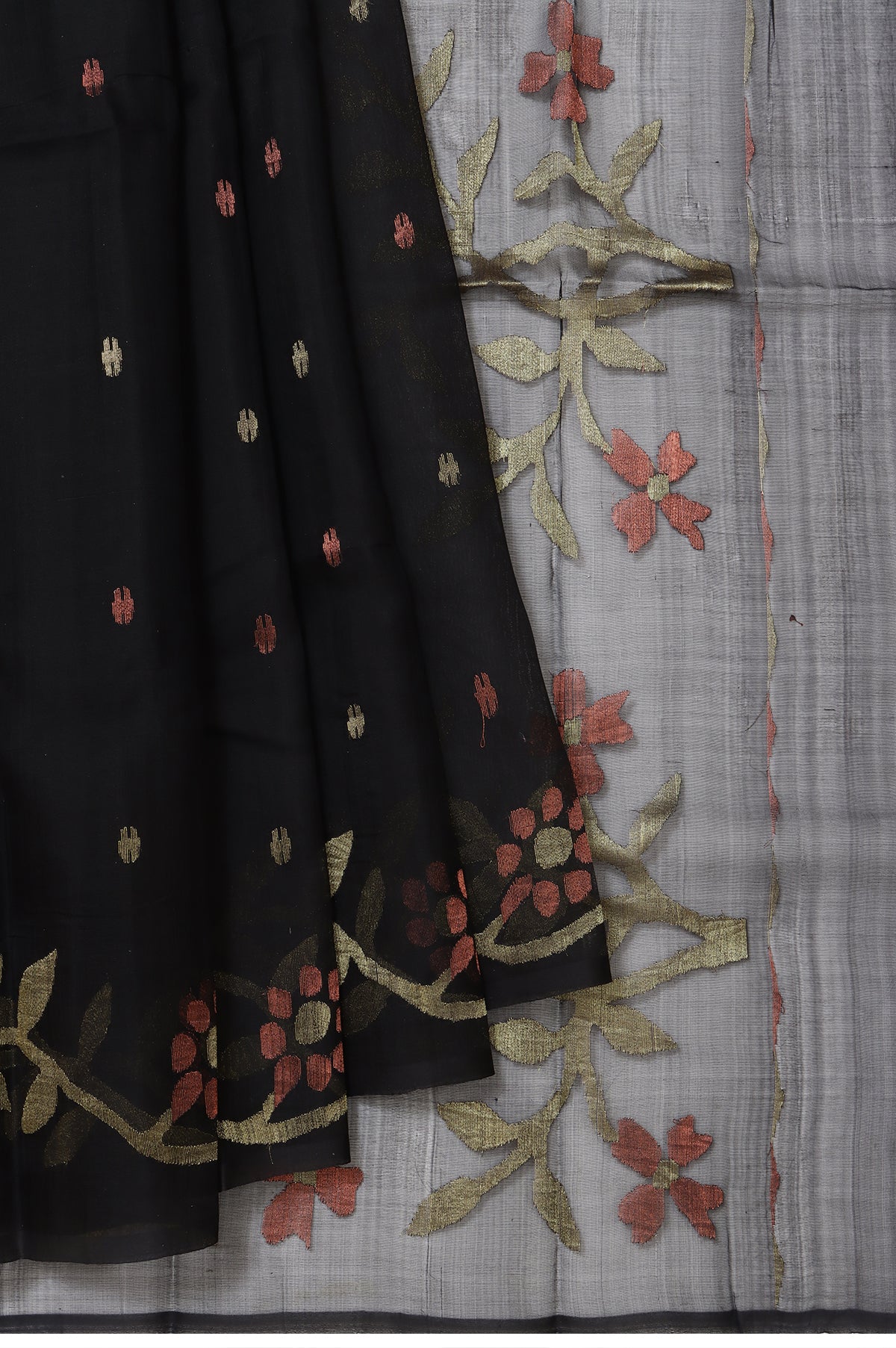 Black Bengal Jamdani Saree