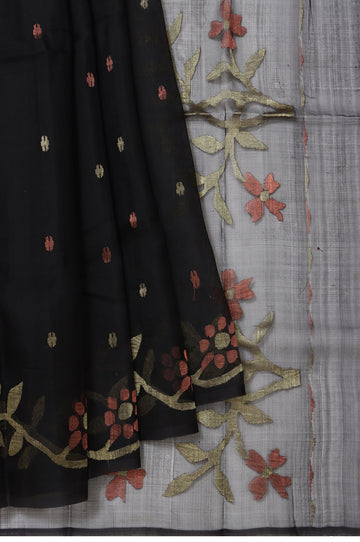 Black Bengal Jamdani Saree