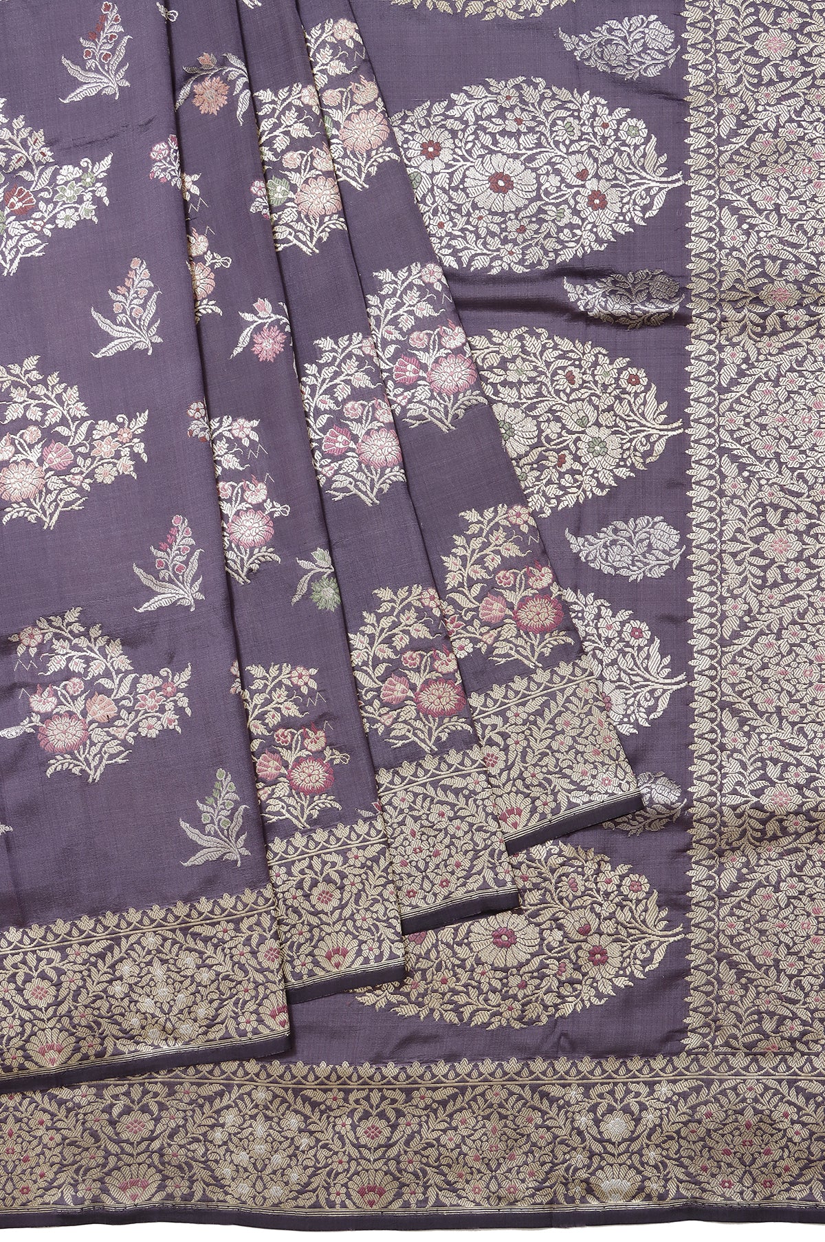 Lavender Banaras Katan Silk Saree