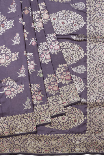 Lavender Banaras Katan Silk Saree