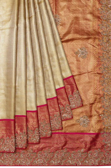 Gold Kanchipuram Tissue Silk Saree