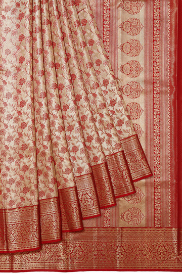 Red Kanchipuram Tissue Silk Saree