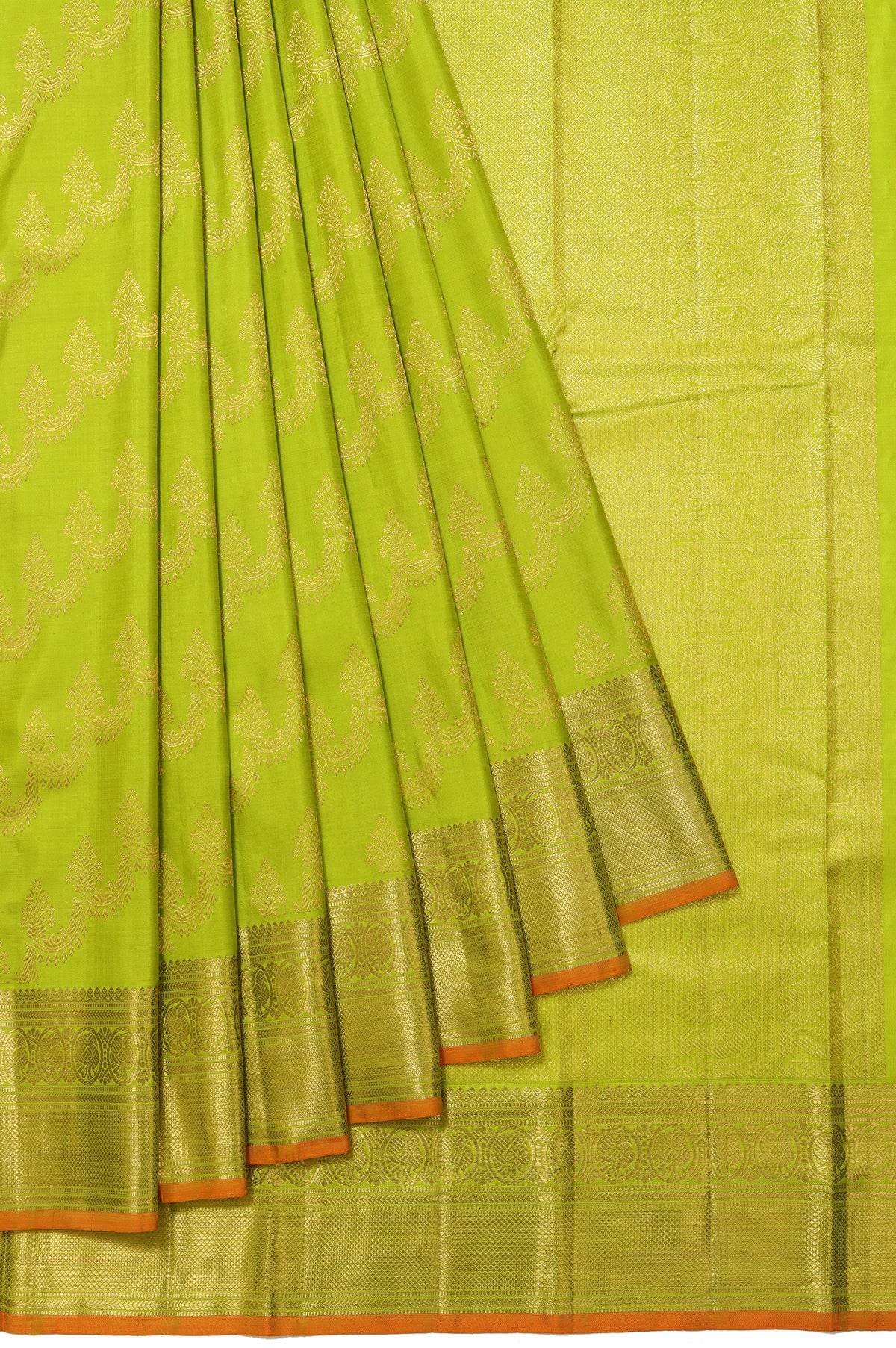 Parrot Green Kanchipuram Silk Saree