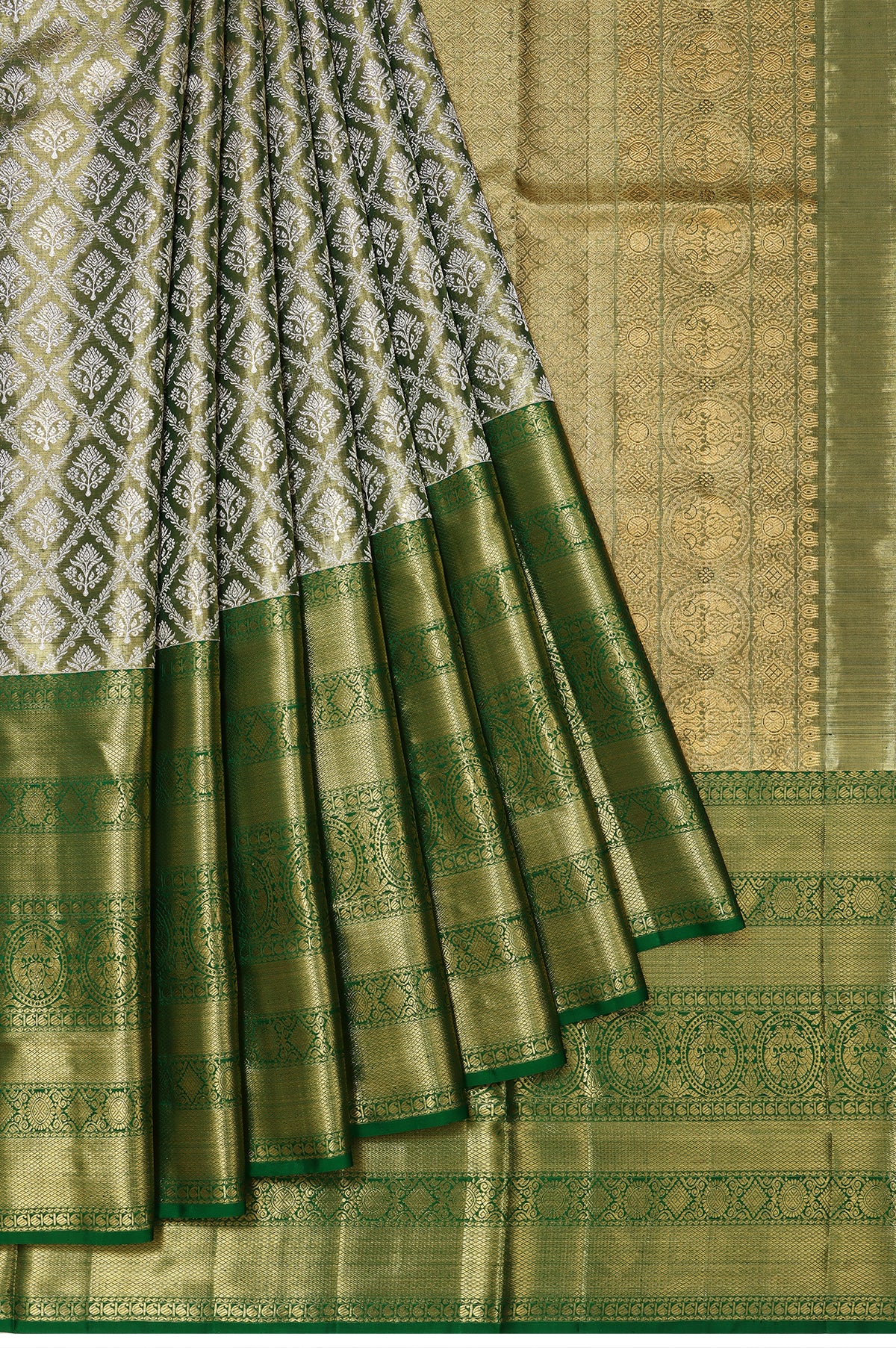 Green Kanchipuram Tissue Silk Saree