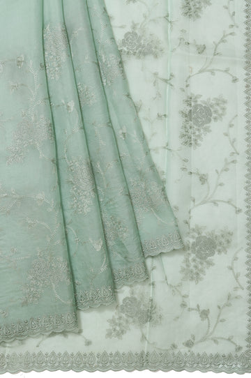 Pista Green Organza Silk Saree
