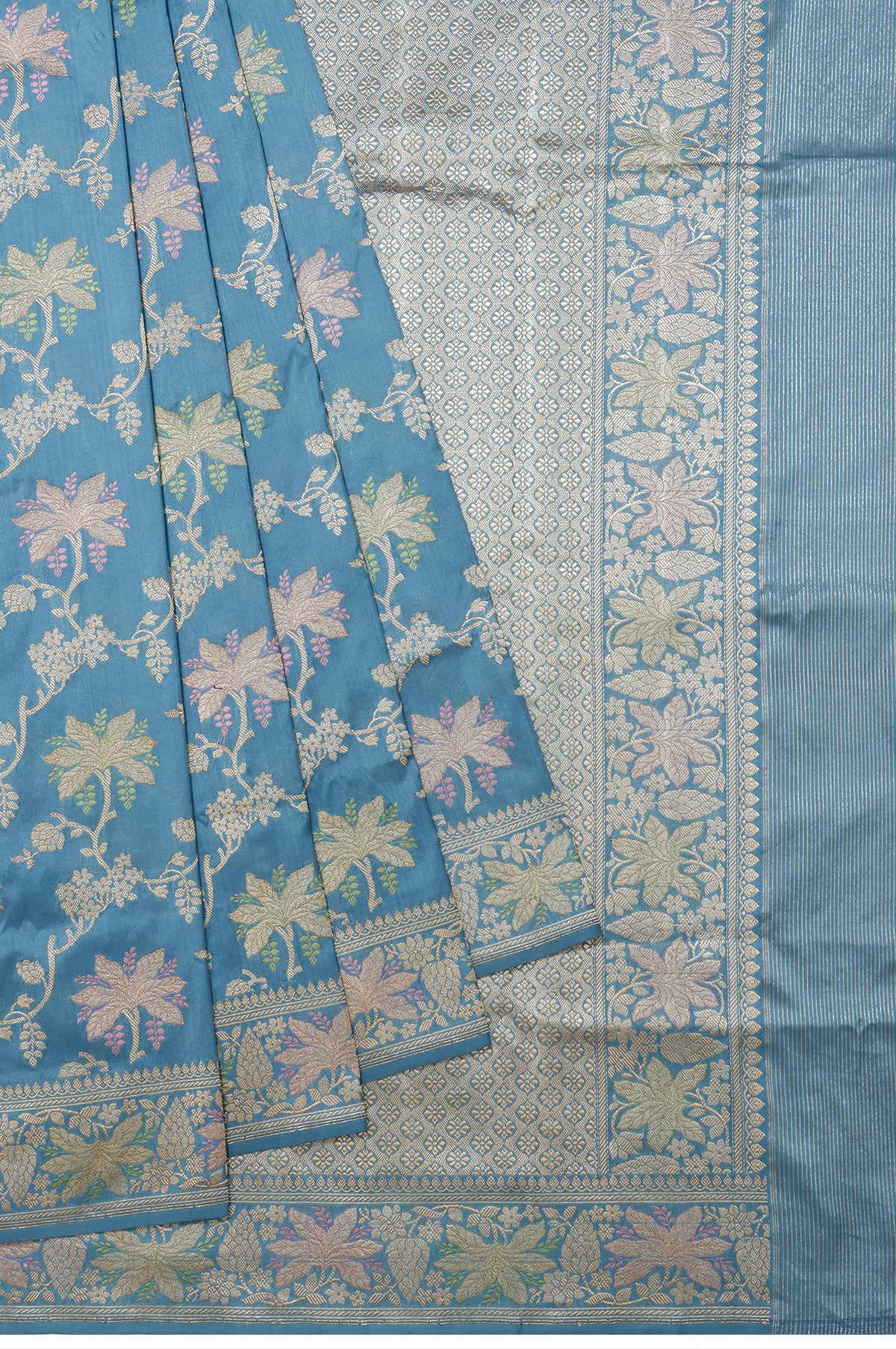 Sky Blue Banaras Katan Silk Saree