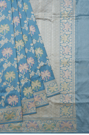 Sky Blue Banaras Katan Silk Saree