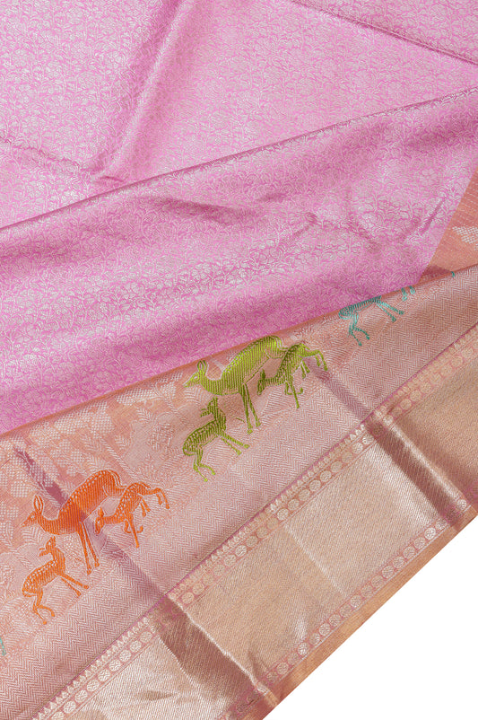 Pink Kanchipuram Silk Saree
