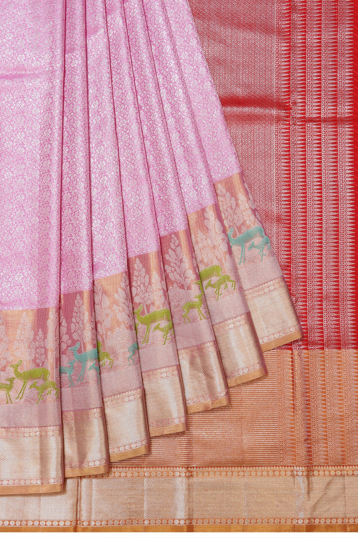 Pink Kanchipuram Silk Saree
