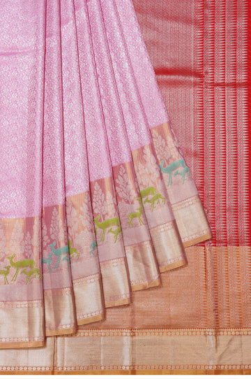Pink Kanchipuram Silk Saree