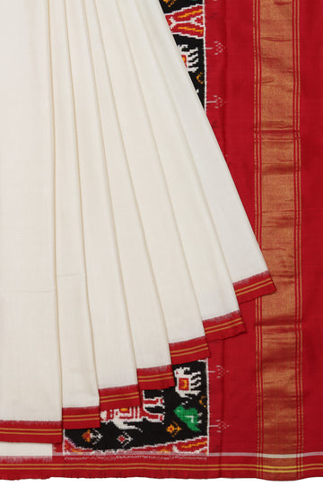 Off white Patan Patola Silk Saree