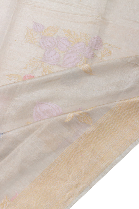 Silver Banaras Katan Tissue saree